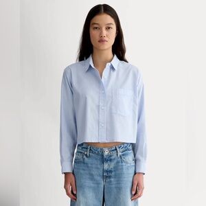 Everlane The Way Short Shirt in Chambray Blue, Size Medium